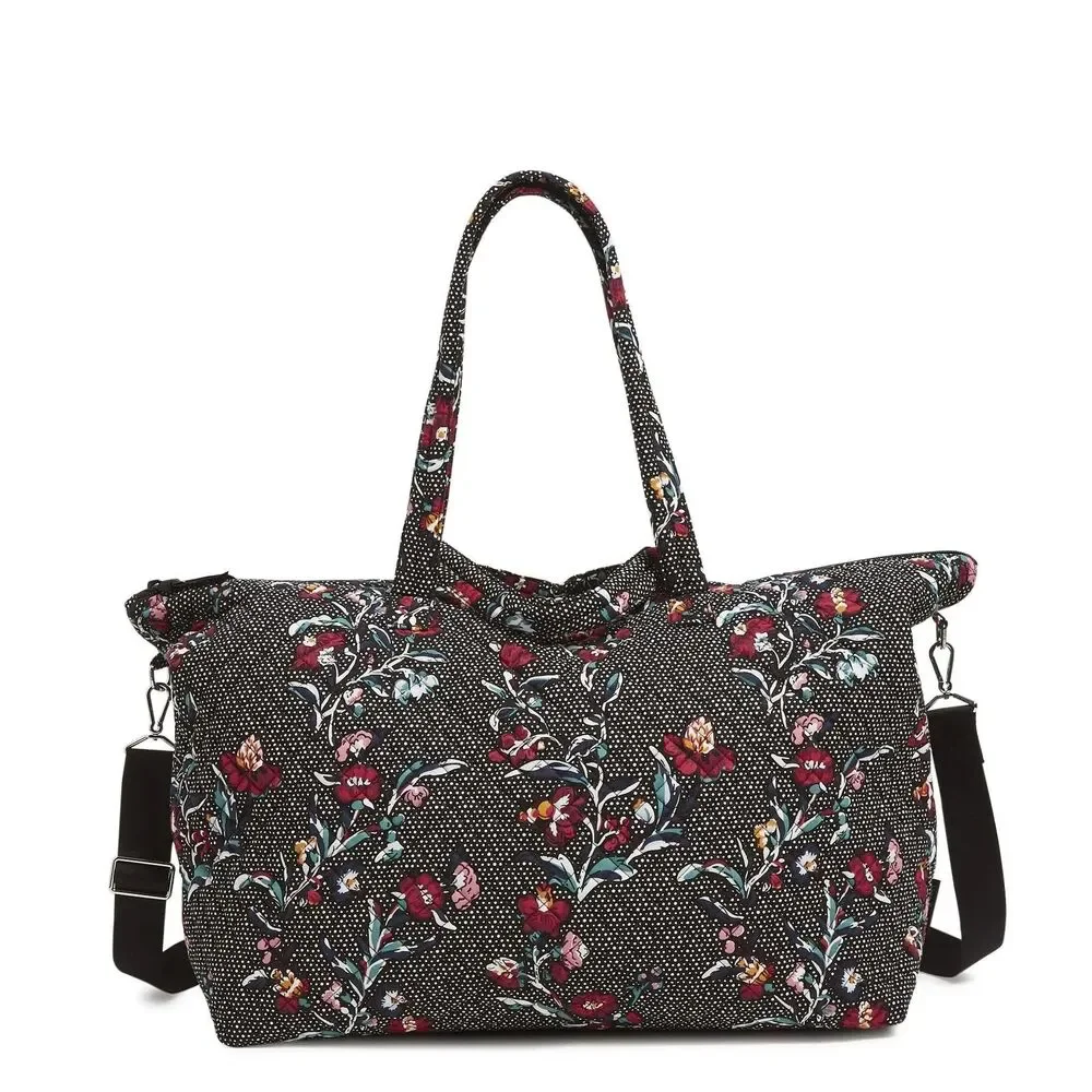 Vera Bradley Cotton Overnight Tote Travel Bag Perennials Noir Dot-NWT - Picture 6 of 6